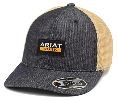 Work Patch Baseball Cap - Western Men's Trucker Hat, Denim, One Size
