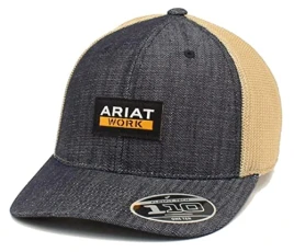 Work Patch Baseball Cap - Western Men's Trucker Hat, Denim, One Size