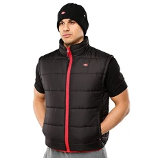 Workwear Mens Work Safety Lightweight Padded Vest Gilet Bodywarmer With Contrast Stitching, Black, X-Large