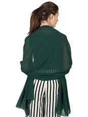 World of Scarfs Soft Chiffon Scarves Shawls Wraps for Wedding Evening Party Special Occasions Big Size 90 x 190 Cms (Bottle Green)