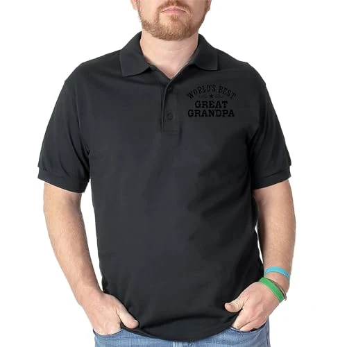 World's Best Great Grandpa Golf Shirt Men's Polo Shirt Black