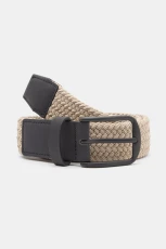 Woven Stretch Belt - Beige