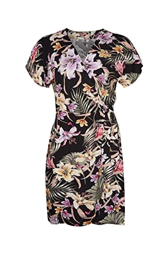 Wrap Dress Mix Match Casual Dress, 39010 Black AO, Regular (Pack of 4) for Women