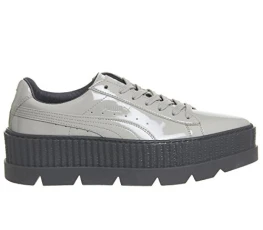 x Fenty Pointy Creeper Lace-Up Beige Smooth Leather Womens Shoes 366270 02 x Fenty Pointy Creeper Lace-Up Beige Smooth Leather Womens Shoes 366270 02