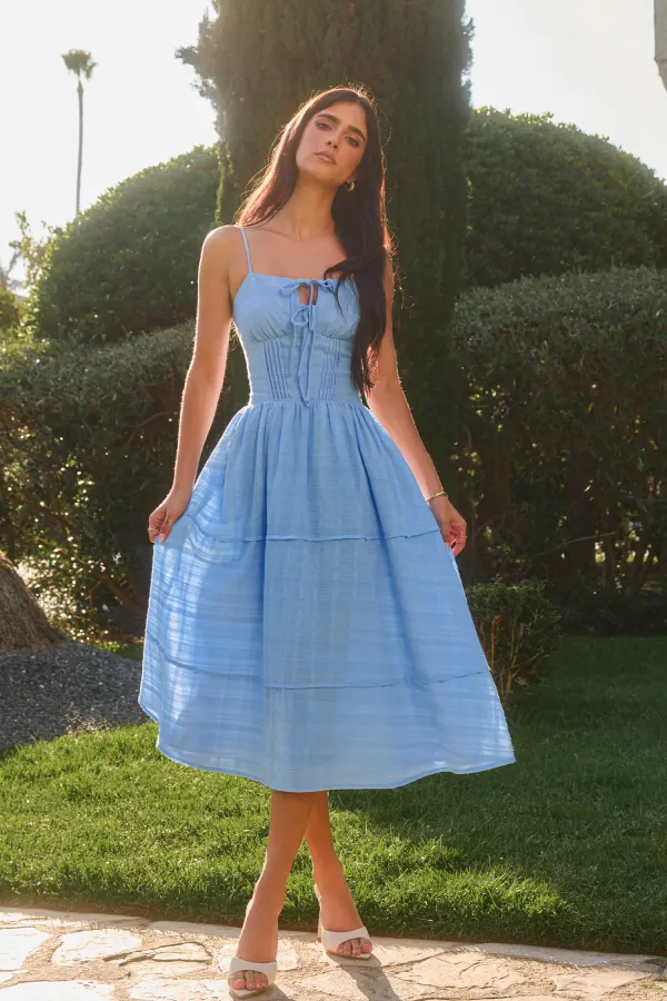 x Renee & Elisha Herbert Garden Party Midi Dress - Blue