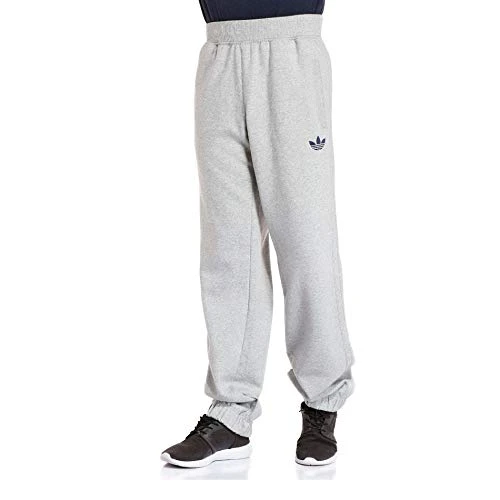 X52496 Adidas Men Grey Fleece Tracksuit Trousers, Mens, X52496, gray, S