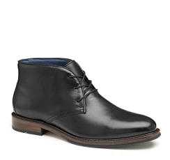 XC Flex Raleigh Men’s Chukka Boots – Casual Boots for Men, Full Grain Leather Shoe, Moisture Wicking Mesh, Removable Cushioned Dual Density Footbed, Black Full Grain, 6.5 UK