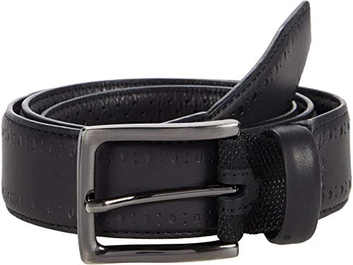 XC4 Perfed Edge Belt Black Leather 36
