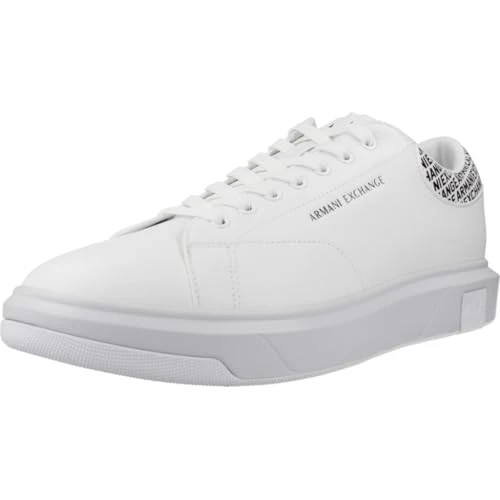 Xux123 Men's Faux Leather Lace Up Sneakers, K488 Op White Black, 42 EU