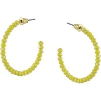 Yellow Circe Beaded Hoop Earrings - Yellow