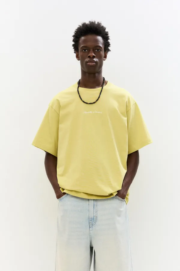 Yellow Embroidered T-Shirt - Olive