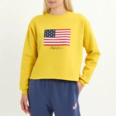 Yellow Flag Logo Cotton Blend Sweatshirt Yellow Flag Logo Cotton Blend Sweatshirt