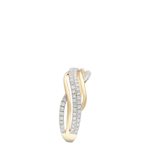 Yellow Gold Diamond Swirl Ring