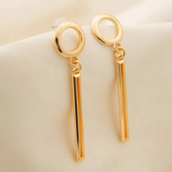 Yellow Gold Hanging Earrings - Multi