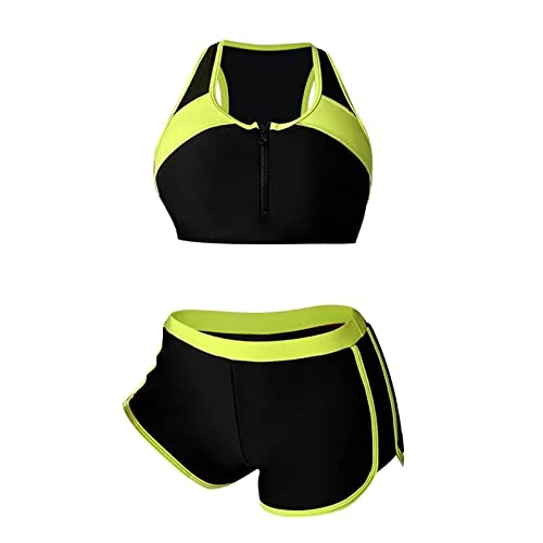 Yellow Halter Neck Bikini Sets for Women UK Plus Size Bikini Top with Bottoms Spaghetti Strap Halterneck Women's Bikini Set Sexy Lace up Triangle Bikini Coronation Gifts Travel Essentials Women