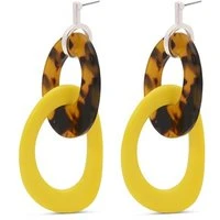 Yellow Tortoiseshell Earrings