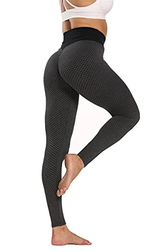 Yoga Pants for Womens, Butt Scrunch Push Up Leggings Pants High Waist Stretch Gym Workout Anti-Cellulite Compression Leggings Black