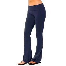 Yoga Pants for Womens Womens Stretch Yoga Leggings Fitness Running Gym Full Length Sports Active Pants Ladies Stretch Bootleg Trousers Navy