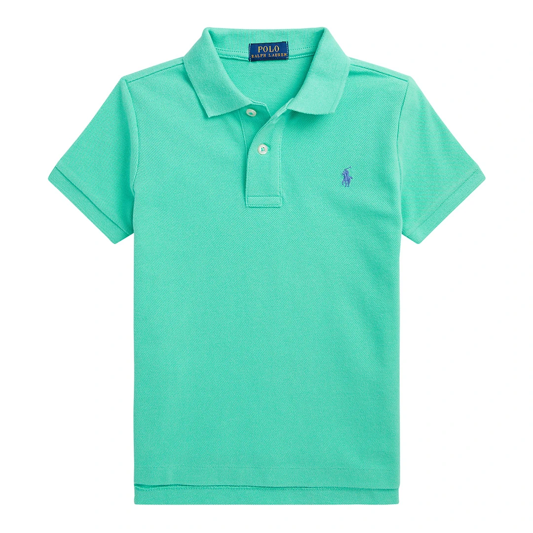 Younger Boy&prime; Turquoise Iconic Cotton Polo Shirt - Blue