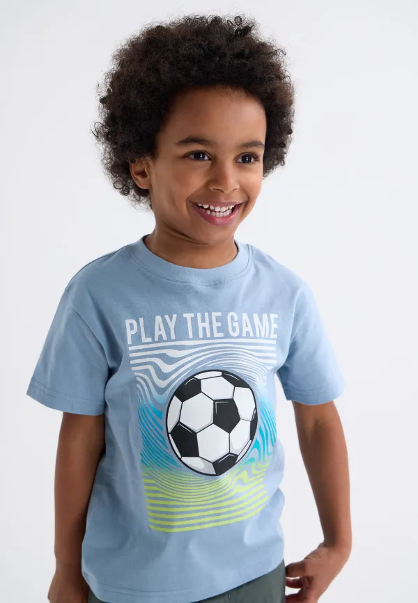 Younger Boys Blue Football Game T-shirt