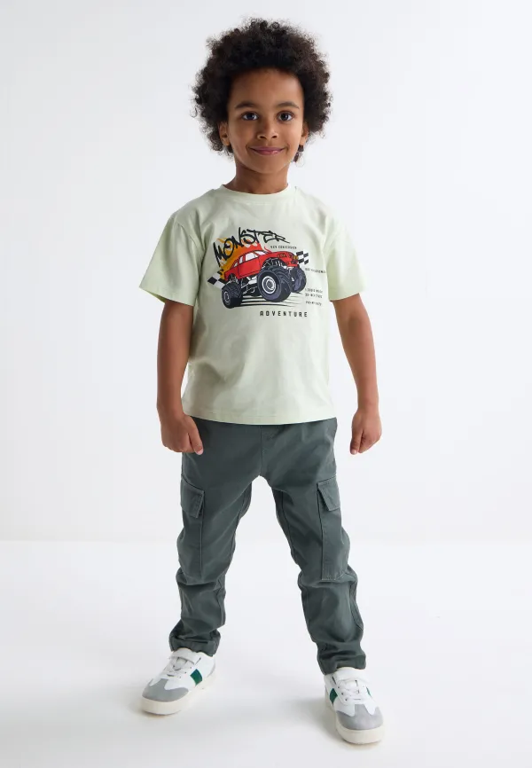Younger Boys Green Monster Truck T-shirt