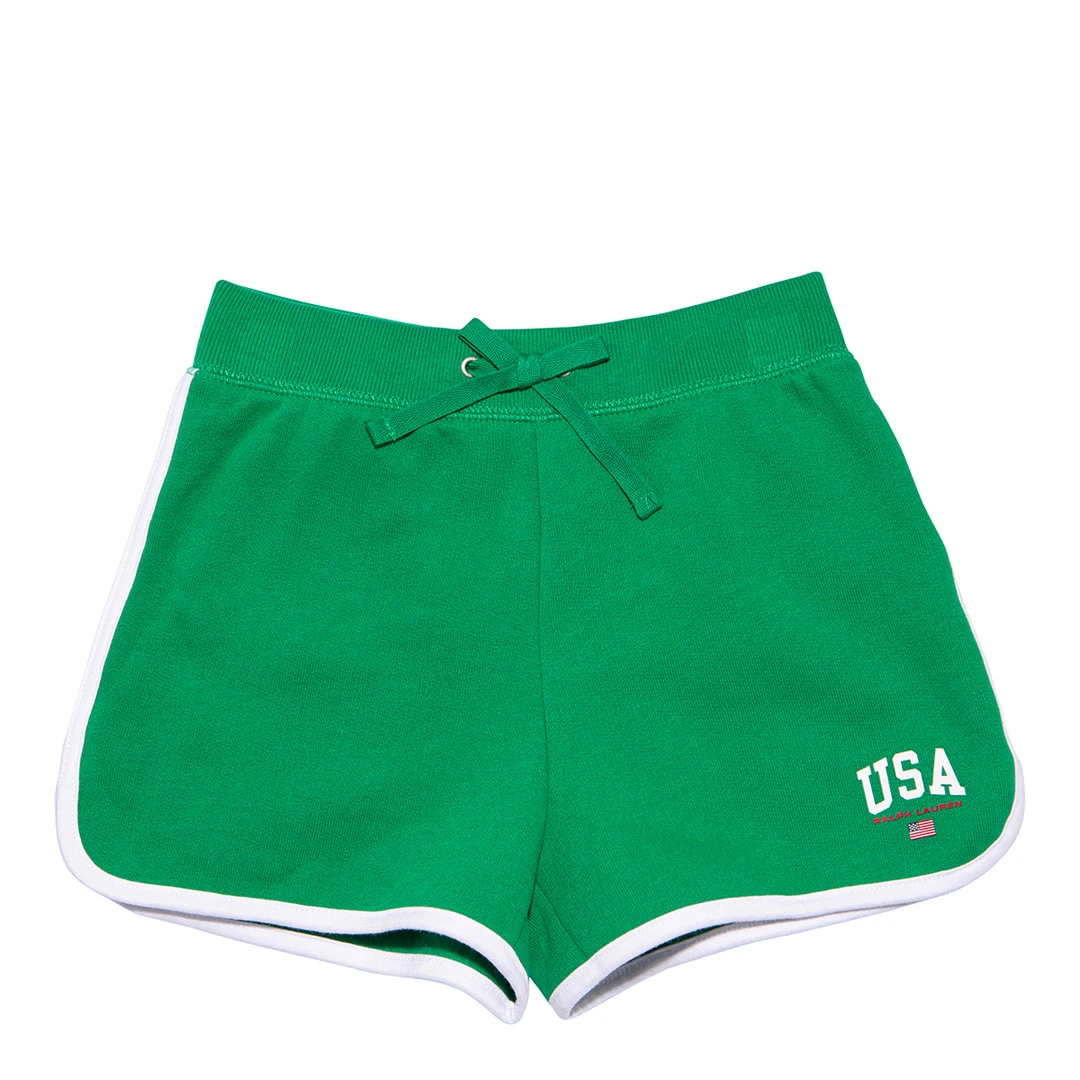 Younger Girls Green Magic Fleece Shorts