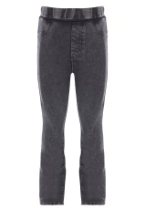Younger Girls Grey Plain Bootcut Jeggings