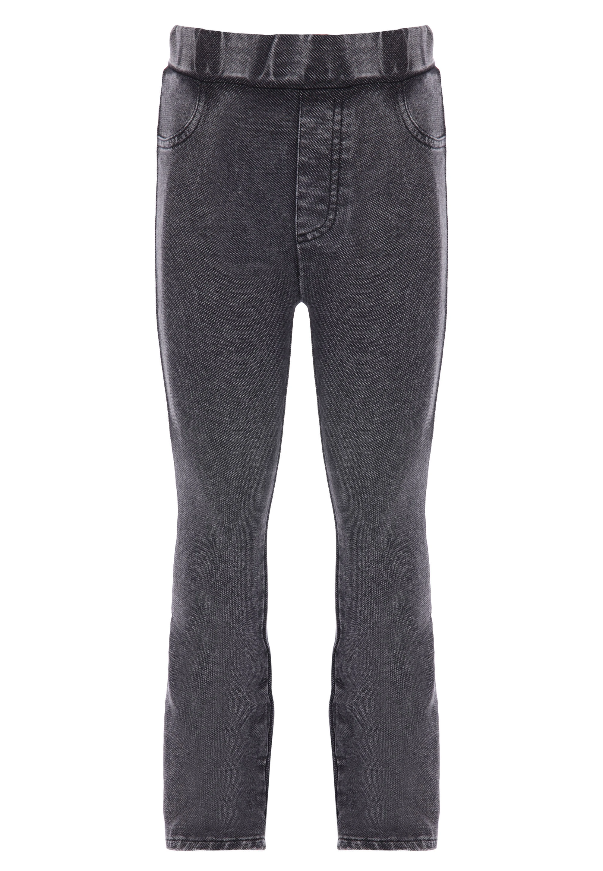 Younger Girls Grey Plain Bootcut Jeggings