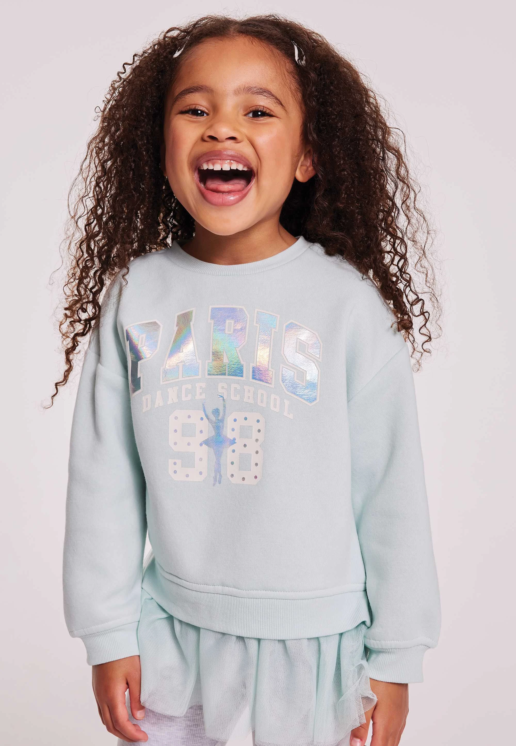 Younger Girls Mint Paris Dance School Tutu Sweatshirt