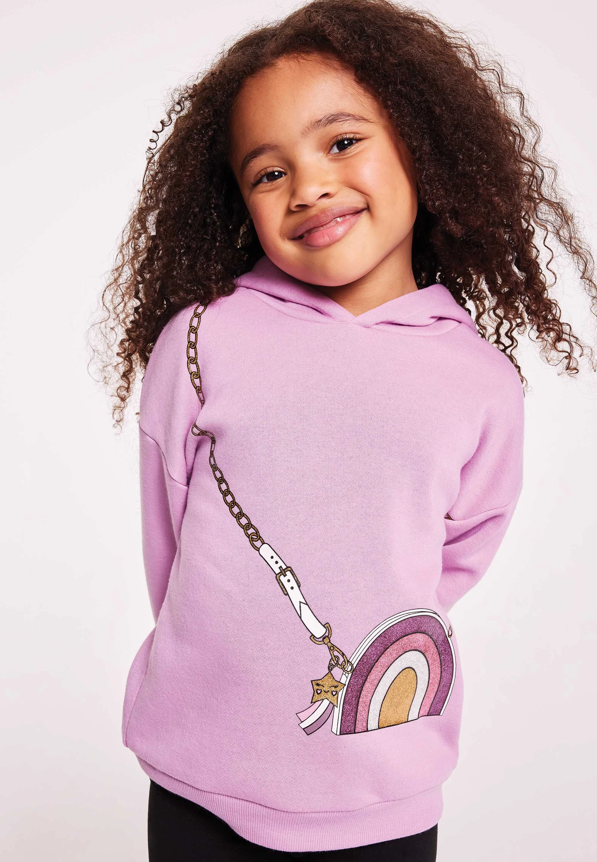 Younger Girls Pink Handbag Hoody