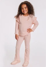 Younger Girls Pink Ribbed Bling Top Younger Girls Pink Ribbed Bling Top