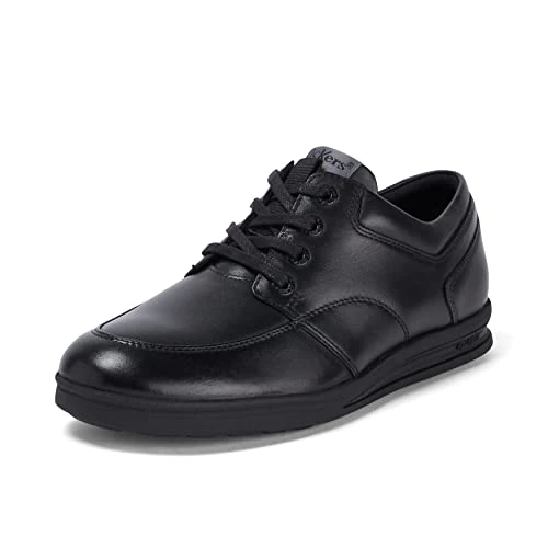 Youth Boy's Troiko Lace Up Leather School Shoes, Black, 4 UK