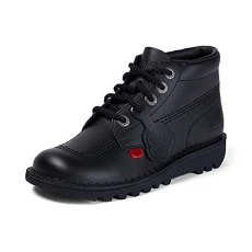 Youth Unisex Kick Hi Classic Ankle Boots | Extra Comfortable | Added Durability | Premium Quality, Black, 6 UK