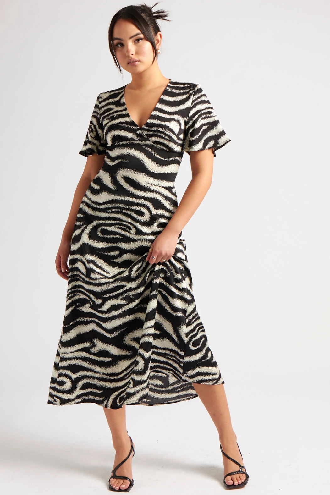 Zebra Empire Midi Dress  / 10