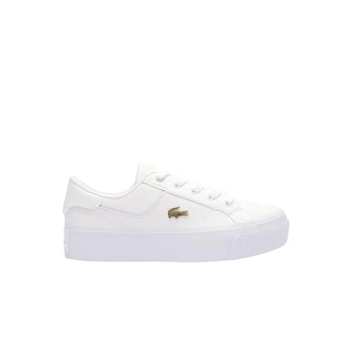 Ziane Platform Women's 124 2 Cfa Smooth Debossed Logo Trainers (White Gold, UK 6)