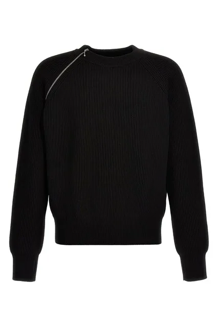 Zip detail sweater - Black