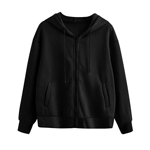 Zip Front Sweatshirt for Women Womens Tops Trendy Slouchy Sweatshirt Athletic Jackets for Women Plain Crewneck Sweatshirt Fall Plus Size Outfits for Women Jackets for Women Womens Lightweight Jackets