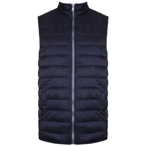 Zip Up Sleeveless Mens Navy Blue Reversible Gilet HM402217 5ME