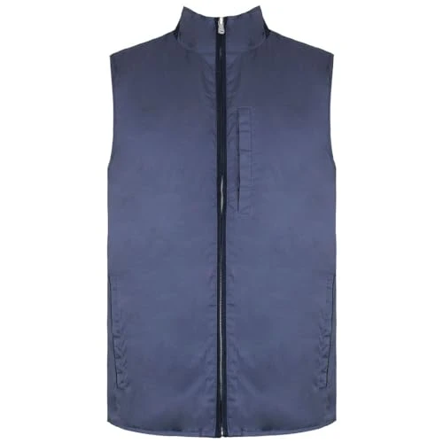 Zip Up Sleeveless Mens Navy Nylon Gilet HM402278 595