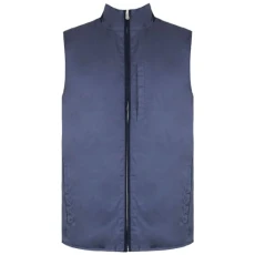 Zip Up Sleeveless Mens Navy Nylon Gilet HM402278 595 Zip Up Sleeveless Mens Navy Nylon Gilet HM402278 595