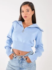 Zip Up Sweat  - S  - Blue