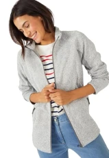 Zipped Knit Cardigan, Grey Marl, 22/24 Zipped Knit Cardigan, Grey Marl, 22/24