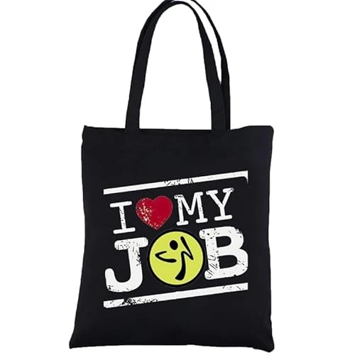 Zumba Canvas Tote Bag for Women Cotton Shoulder Bag Reusable Bags for Shopping, Groceries, Gift bags,Travel Bag,Shopper Bags