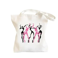 Zumba Letter Printed Canvas Bags Casual Travel HandBag Shopper Bag Eco Friendly Reusable Cotton Bags Shopping Bag Canvas Bag for Women