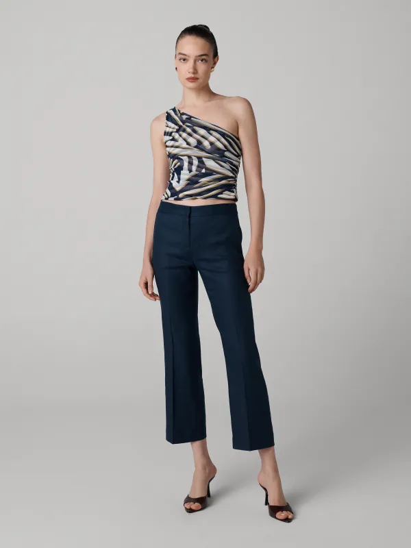 Athena One Shoulder Top - Savanna Shadow Navy