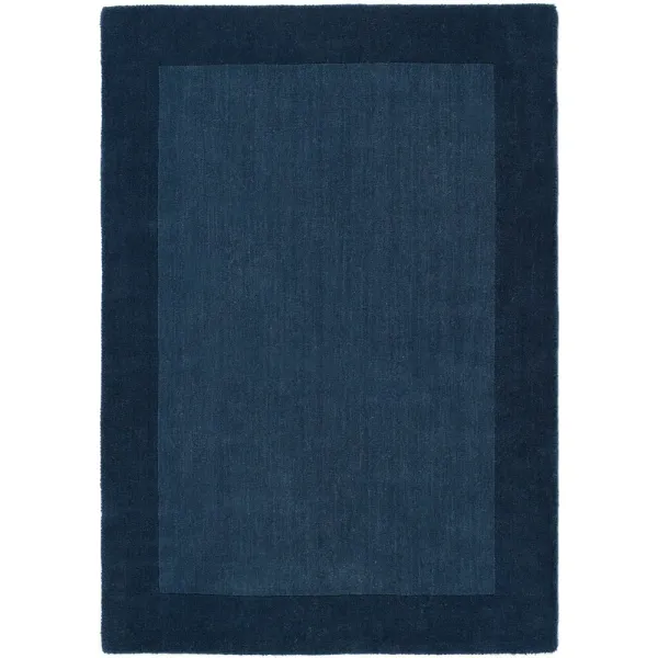 Borders Wool Rug Navy - 160x230cm