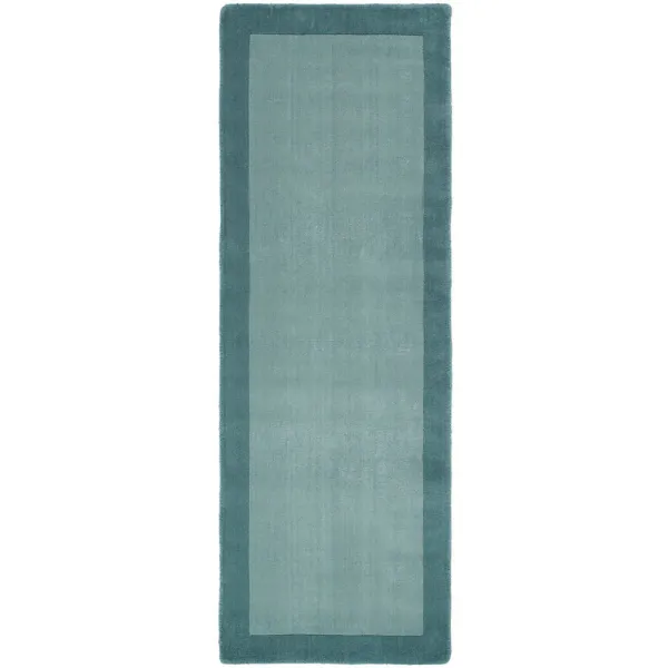 Borders Wool Rug Runner Duck Egg - 67x200cm