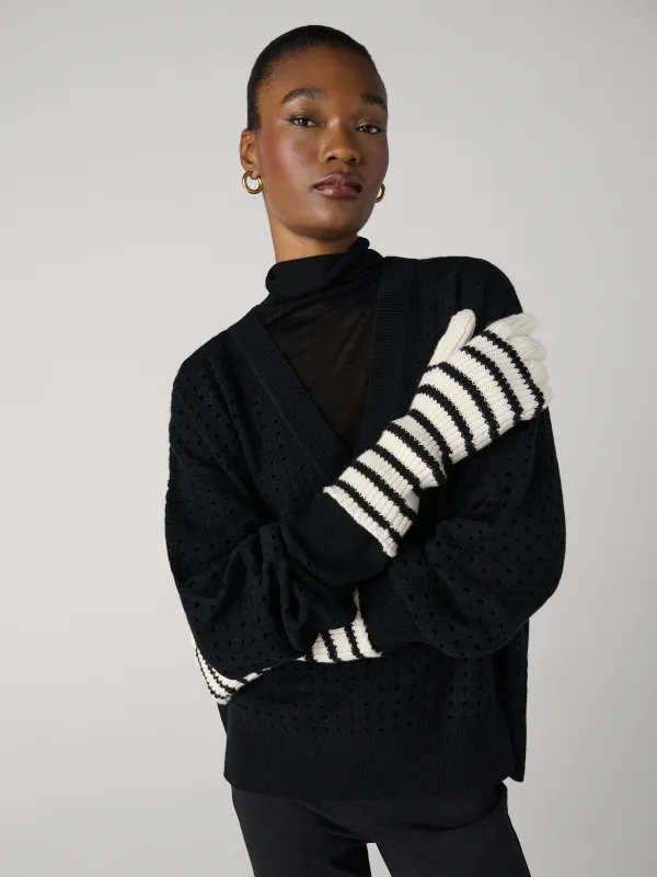 Brecken Gloves - Black and White