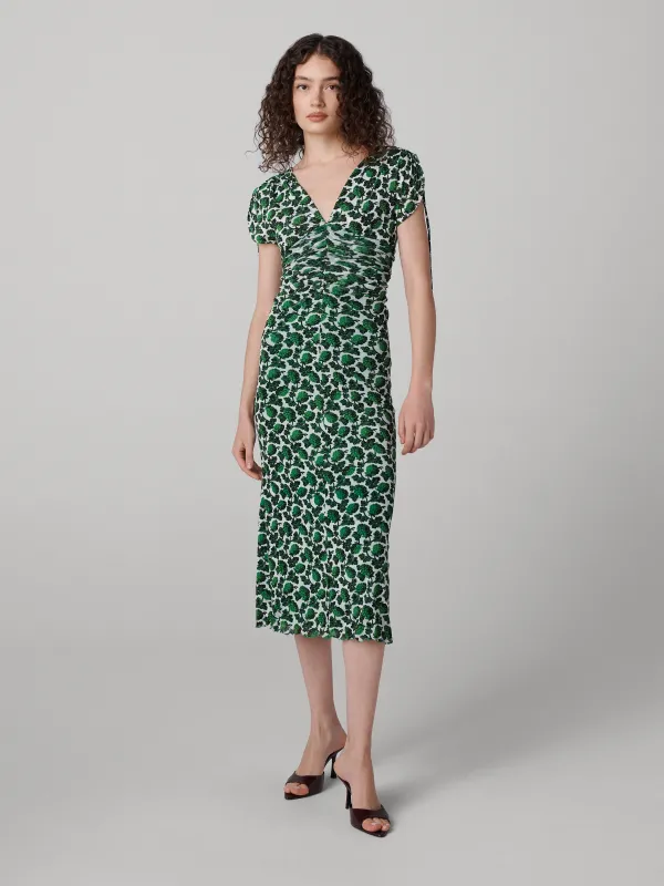 Charlotte Dress - Berries Indian Green