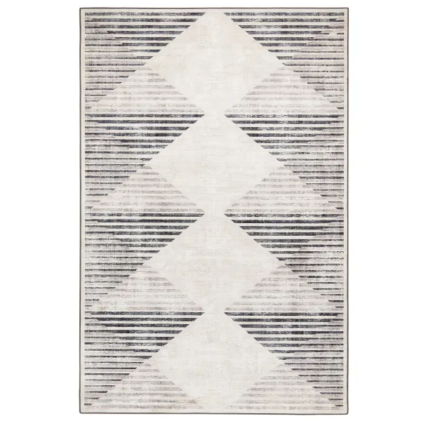 Chevron Charcoal Eco-Washable Rug - 160x230cm